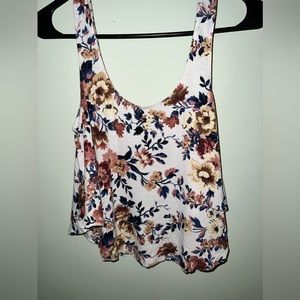 American Eagle Flower Scoop Neck Crop Top